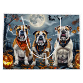 Bulldog Halloween Spooky Große Geschenktüte (Rückseite)