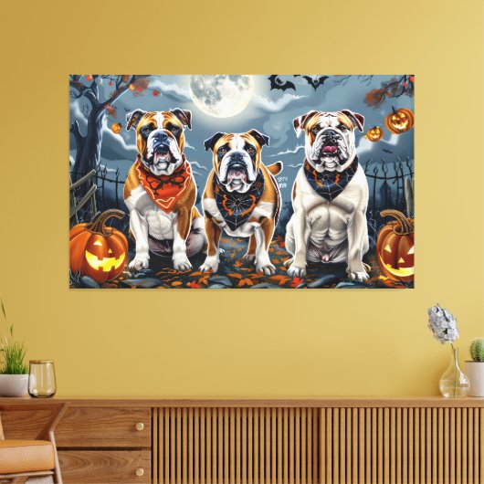 Bulldog Halloween Spooky Leinwanddruck (Insitu (Wohnzimmer))