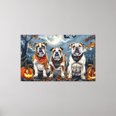 Bulldog Halloween Spooky Leinwanddruck (Vorderseite)
