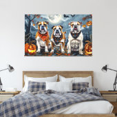 Bulldog Halloween Spooky Leinwanddruck (Insitu (Schlafzimmer))