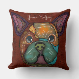 Bulldog-Handgemälde Kissen