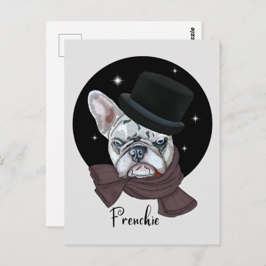 Bulldog-Handsome Frenchie Postkarte (Vorne/Hinten)