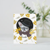 Bulldog-Handsome Frenchie Postkarte (Stehend Vorderseite)