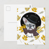 Bulldog-Handsome Frenchie Postkarte (Vorne/Hinten)