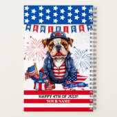 Bulldog Happy 4. Juli America Independence Day Notizblock (Rückseite)