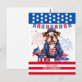 Bulldog Happy 4. Juli America Independence Day Postkarte (Vorne/Hinten)