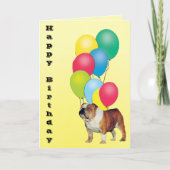 Bulldog Happy Birthday Karte (Vorderseite)