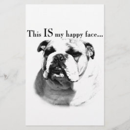 Bulldog Happy Face Briefpapier