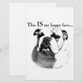 Bulldog Happy Face Briefpapier (Vorne/Hinten)