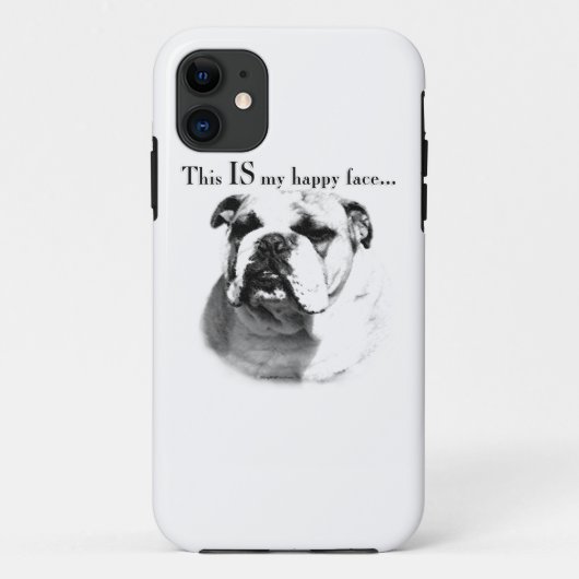 Bulldog Happy Face Case-Mate iPhone Hülle (Rückseite)