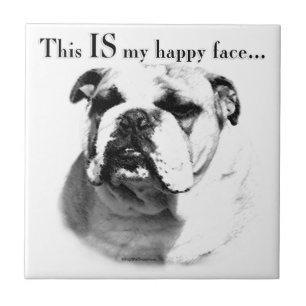 Bulldog Happy Face Fliese