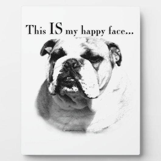 Bulldog Happy Face Fotoplatte (Vorderseite)
