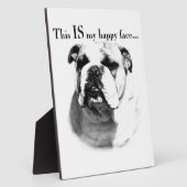 Bulldog Happy Face Fotoplatte (Seite)