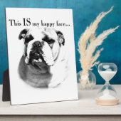 Bulldog Happy Face Fotoplatte (Seite)