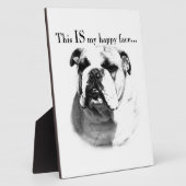 Bulldog Happy Face Fotoplatte (Seite)
