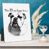 Bulldog Happy Face Fotoplatte (Seite)