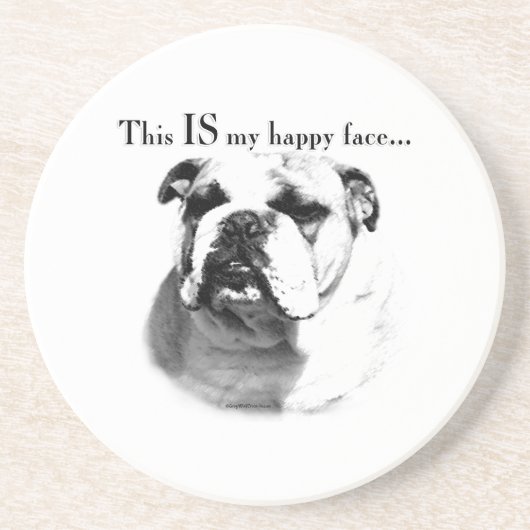 Bulldog Happy Face Getränkeuntersetzer (Vorne)