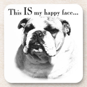 Bulldog Happy Face Getränkeuntersetzer
