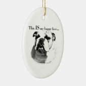 Bulldog Happy Face Keramikornament (Rechts)