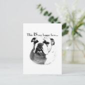 Bulldog Happy Face Postkarte (Stehend Vorderseite)
