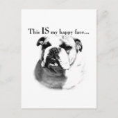 Bulldog Happy Face Postkarte (Vorderseite)