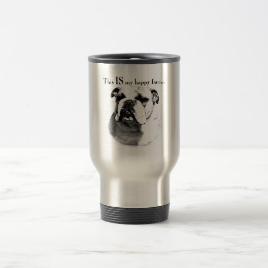 Bulldog Happy Face Reisebecher (Mittel)