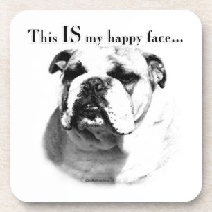 Bulldog Happy Face Untersetzer