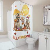 Bulldog Happy Hallothanksmas Halloween Thanksgivin Duschvorhang (Beispiel)