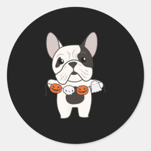 Bulldog Happy Halloween Pumpkin Hunde Halloween Runder Aufkleber