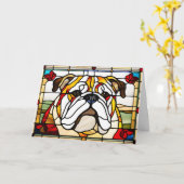 Bulldog-Hartglaskarte Karte (Gelbe Blume)