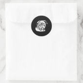 Bulldog Head Runder Aufkleber (Tasche)