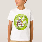 Bulldog; hellgrüne Camouflage, Tarnung T-Shirt (Vorderseite)