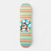 Bulldog, Hellknall, Regenbogenstreifen Skateboard (Vorderseite)