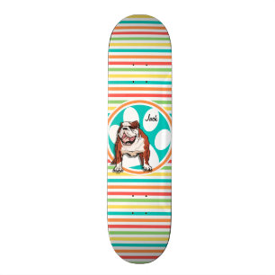 Bulldog, Hellknall, Regenbogenstreifen Skateboard