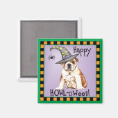 Bulldog Hexe Magnet (Vorderseite/Rückseite)