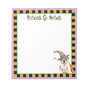 Bulldog Hexe Notizblock