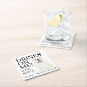 Bulldog-Hochzeit Rechteckiger Pappuntersetzer (Vor Ort)