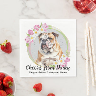 Bulldog-Hochzeitsservietten mit Hundebild Serviette