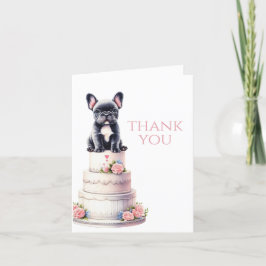 Bulldog-Hochzeitstorte Dankeskarte