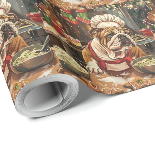 Bulldog Holiday Baking: Festliche Weihnachten Geschenkpapier (Rolleneckpunkt)