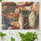 Bulldog Holiday Baking: Festliche Weihnachten Geschirrtuch (Gefaltet)