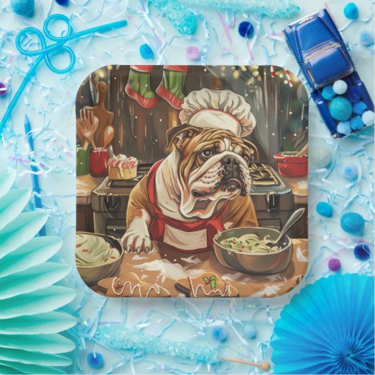 Bulldog Holiday Baking: Festliche Weihnachten Pappteller (Party)