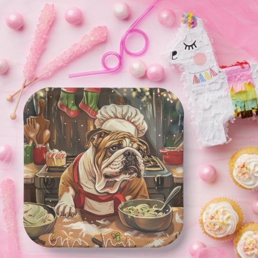 Bulldog Holiday Baking: Festliche Weihnachten Pappteller (Party)