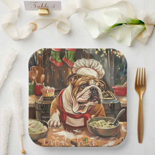 Bulldog Holiday Baking: Festliche Weihnachten Pappteller (Hochzeit)