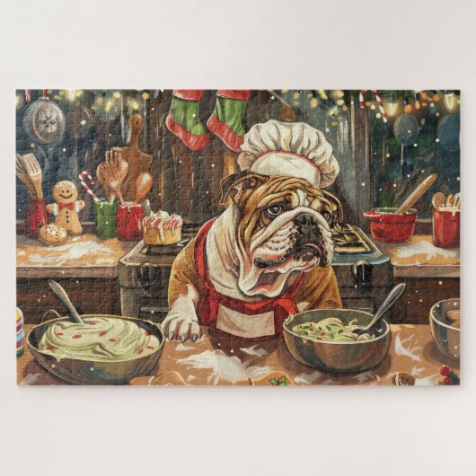 Bulldog Holiday Baking: Festliche Weihnachten Puzzle (Horizontal)