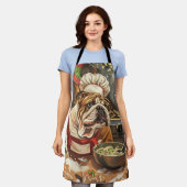 Bulldog Holiday Baking: Festliche Weihnachten Schürze (Getragen)