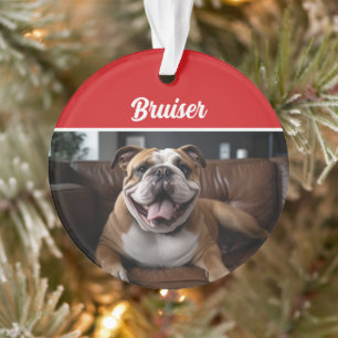 Bulldog Holiday Foto Weihnachten Ornament