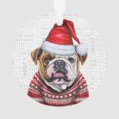 Bulldog Holiday Foto Weihnachten Ornament (Rückseite)