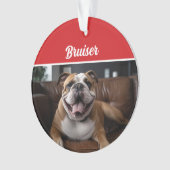 Bulldog Holiday Foto Weihnachten Ornament (Vorderseite)