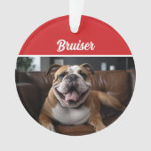 Bulldog Holiday Foto Weihnachten Ornament (Vorderseite)